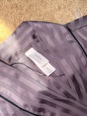 Auden Striped Satin Sleep Top in Lavender Gray